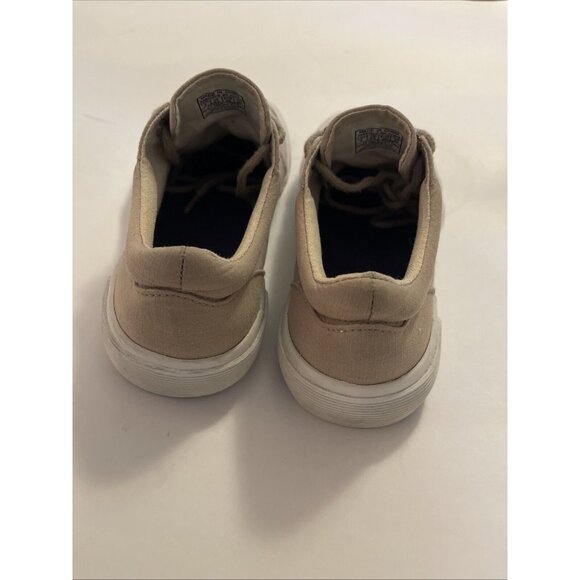 Boys Tan Polo Ralph Lauren Lace Up Canvas Sneaker Dress Shoes Size 4Y Logo - Picture 4 of 16